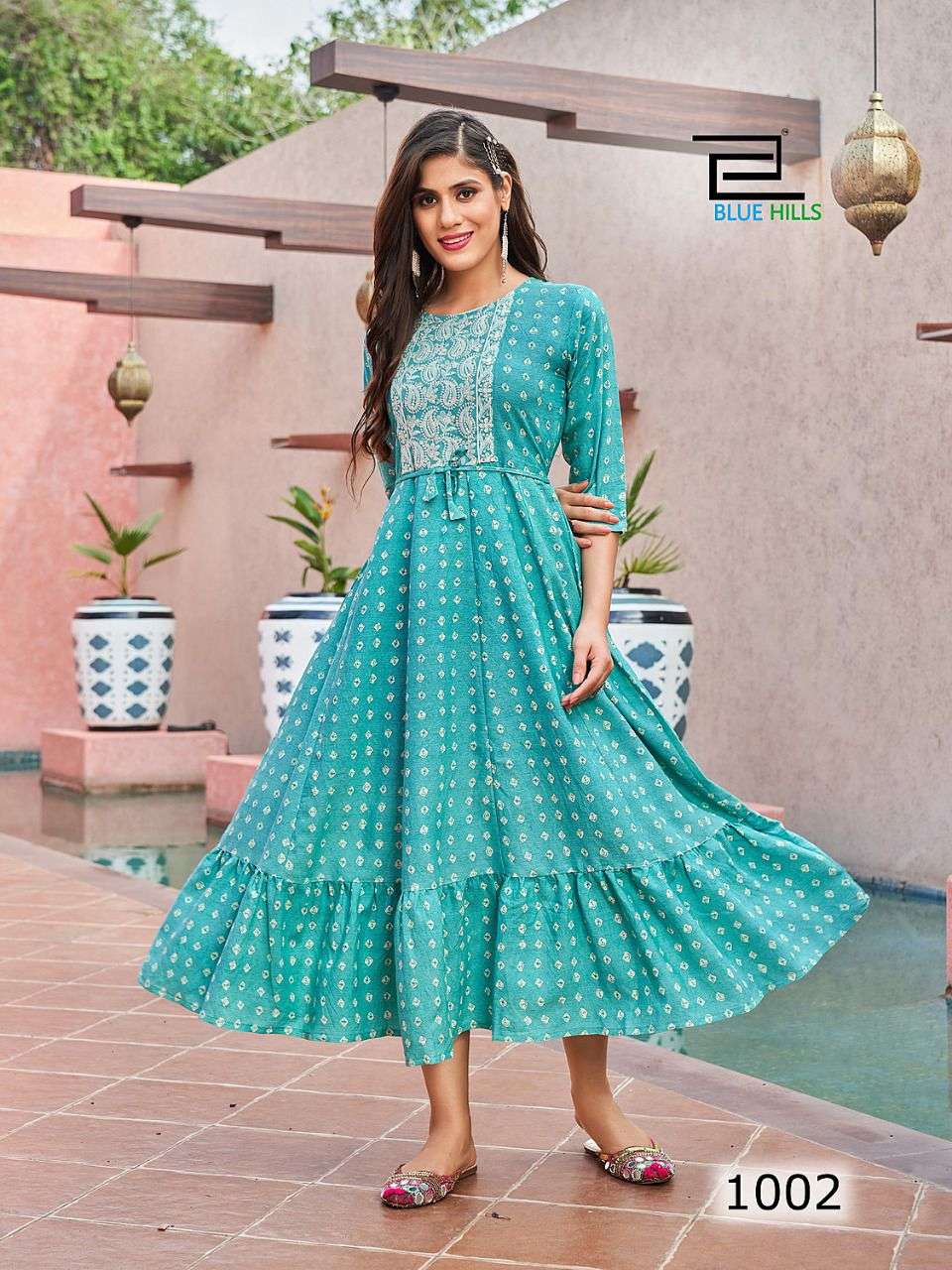 Blue Hills-Colors-14Kg-Rayon-Print-Anarkali-Gown-Kurti-1002